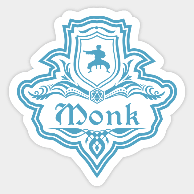 D&D Monk 1 Color Emblem Sticker by Sunburst